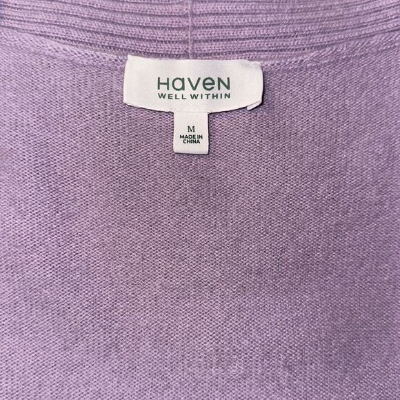 Talbots Haven M Lavender 💯Cashmere V neck Pullover Long Fine Knit Sweater - Picture 9 of 11